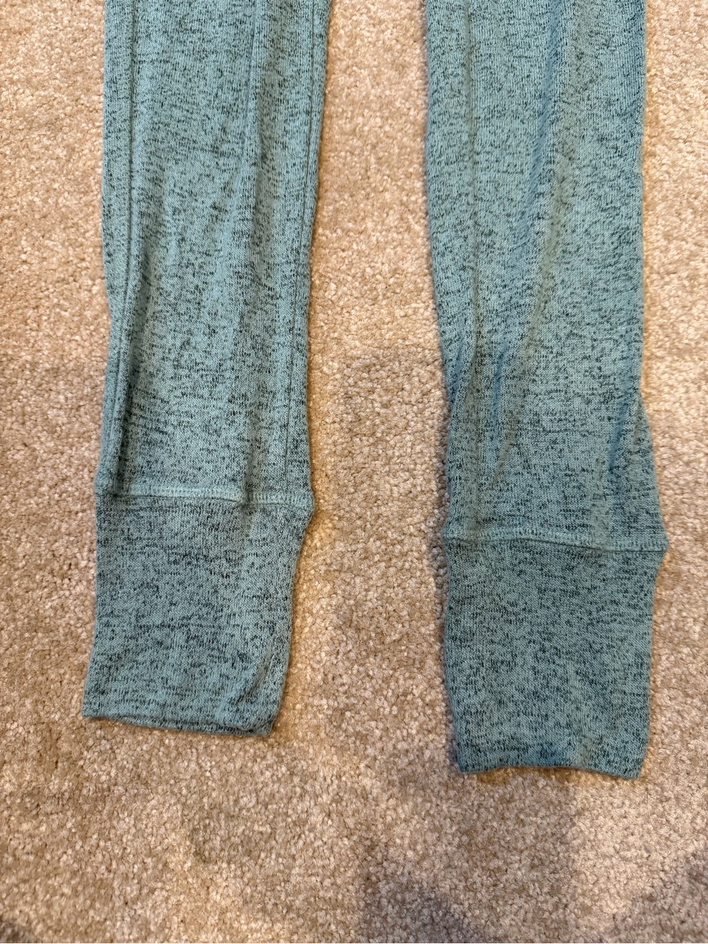 Soft Ribbed Lounge Cozy Slim Jogger Leggings - Teal Green - Size XS - Picture 2 of 6